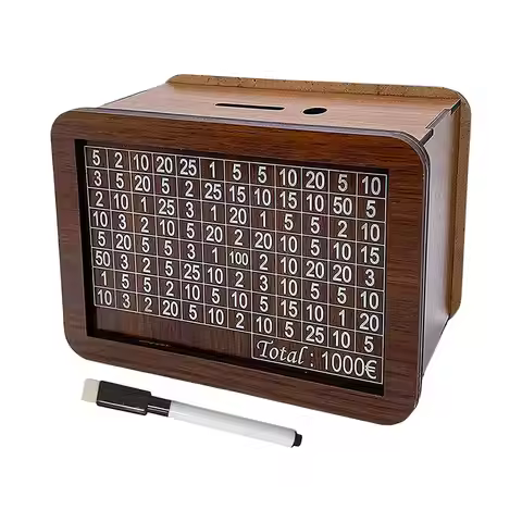 Wooden Money Box with Counter Unbreakable Money Savings Box Money Saving Box for