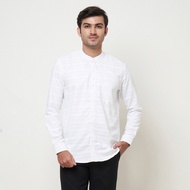 KEMEJA Vanfive Men's Koko Kemko Striped Long Sleeve Shirt ARHAN White
