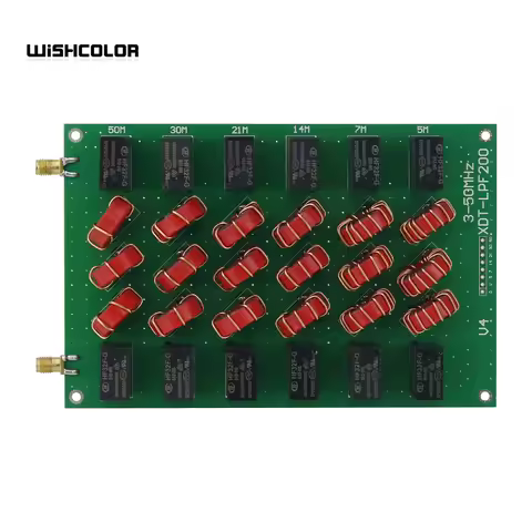 Wishcolor 3-50MHz XDT-LPF200V4 Low Pass Filter Supports 6m 10m 15m 20m 40m & 80m Bands for Shortwave