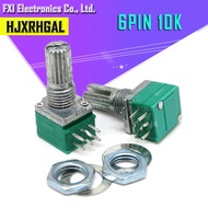 5pcs RK097G 10K single linked potentiometer B10K with a switch audio 6pin shaft 15mm amplifier seali
