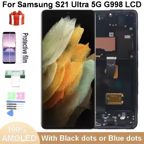 6.8"AMOLED S21Ultra Screen For Samsung Galaxy S21 Ultra Display G998 G998F G998U SM-G998D LCD Touch 
