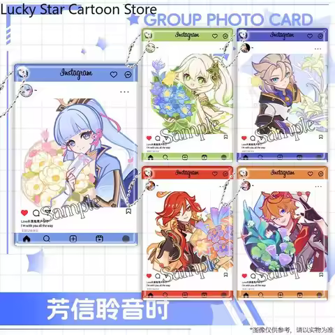 Genshin Impact Kamisato Ayaka Tartaglia Nahida Mavuika Albedo Fong Anime Acrylic Transparent Card Ba