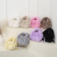 Furry Female Bag Furry Portable Handbag Girl Sweet Commuter Bag All-Match Furry Crossbody Bag