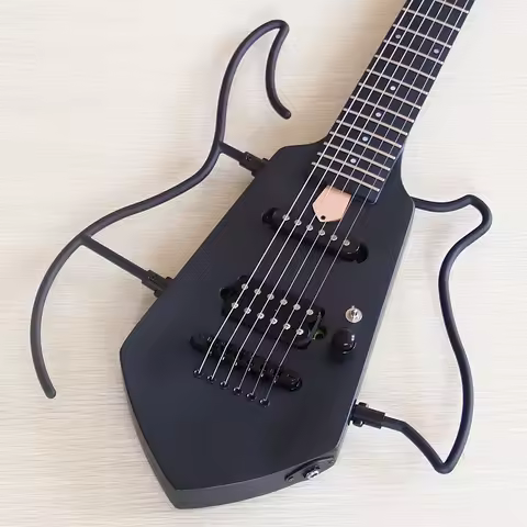 Portable Silent Headless ELectric Guitar Canada Maple Bone Nut 6Strings 31Inch Detachable Travel Gui