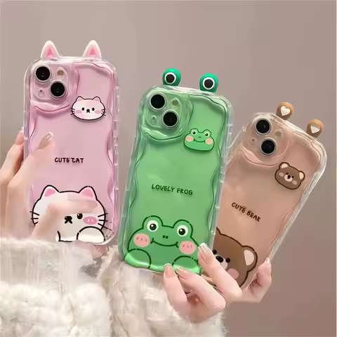 3D Ear Cute Animals Bear New Case For Samsung Galaxy A16 A06 A35 A55 A25 A05s A15 A54 A34 A24 A14 A1