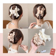 *Ready stock*Korean Fashion Plush Claw Hair Clip Cute Bow Hair Pin Pearl Tassel Plush Hair Claw Hair