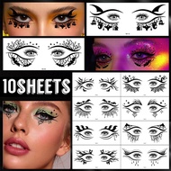 10PCS/Set Halloween Makeup Black Eye Makeup Waterproof Face Makeup For Halloween/Cosplay