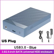Kebidumei 2.5/3.5 Inch HDD Case USB 3.0 External Hard Drive Box Tool-free Install SATA To USB Hard D