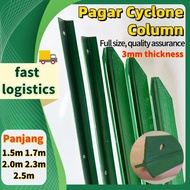 Tiang Besi Pagar Pagar Cyclone Column Tiang Pagar Besi Fence Posts Dawai Pagar Berduri Partition Fen