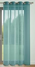 Plain Curtain with 8 Eyelets, 140 x 240 cm, Duck Blue, Illuminated and Decorative, Protects Outside 
