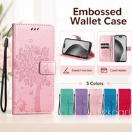 Embossed Flip Case for Realme C31 16 16T 15 15T 14 14T 13 12 12X 11 11X Pro Plus 5G Leather Wallet C