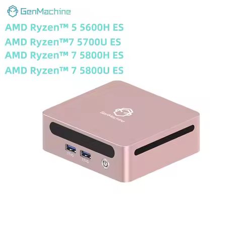 GenMachine Mini PC AMD Ryzen 5600H 5700U 5800H 5800U ES Windows 11 Ryzen DDR4 WiFi6 Gaming Pc Diy Ga