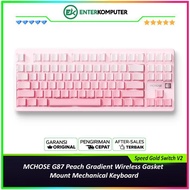 MCHOSE G87 Peach Gradient Wireless Gasket Mount Mechanical Keyboard - Speed Gold Switch V2