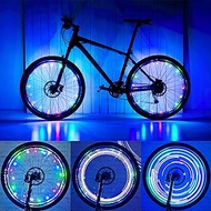 Himiway Colorful LED Bike Wheel Lights 1/2-PACK USB/Battery Bicycle Spoke Lights IP65 Waterproof 2/3 Modes Bike Lights for Wheels Ultra Bright Cycling Decoration Safety Warning Light for Kids Adults