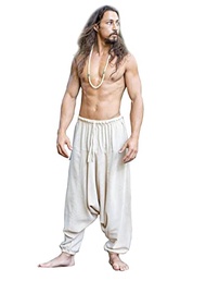 Aladdin Mens Drop Crotch Cotton Pants Beige Yogi Ashtanga Asana Harem Alibaba Yoga Afghani Pocket Tr