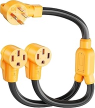 MECMO 50 Amp Y Splitter for RV/EV Charging, ETL Listed, NEMA 14-50P to 2X 14-50R Adapter, 4 Prong 25