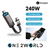 STYLEPIE C90-U USB4.0 40Gbps 2TB TF Card Reader 240W 4-in-1 Fast Charging Data Cable, Zinc Alloy, 14