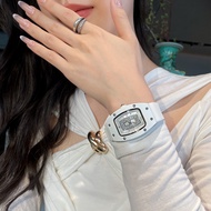 〖 Ciloa 〗 (with Gift Box) CILOA Barrel-Shaped Female Watch Full Diamond Light Luxury Niche New Style