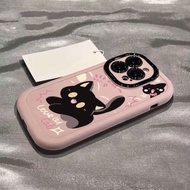 iPhone 15 14 13 12 11 Pro Max X Xr Xs Max 7 8 Plus Phone Case Creative Black Cute Fierce Cat Soft Ph