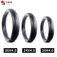 TOBIE Beach Bicycle Tube, 20x3.0 20x4.0 AV Valve Bike Inner Tube, Bicycle Accessories Black Tyre 24x