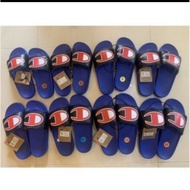 Champion Slides Slide Sandals Slippers blue w/ black strap red logo 9 from US