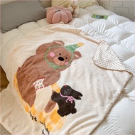 2025 Fully Massage  Fleece Doudou Blanket Baby Soothing Doudou Blanket Sofa Cover Blanket Air Condit