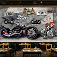 Custom 3D restaurant bar motorcycle wallpaper motorcycle wallpaper personalized KTV car background w