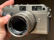 (沒有漏液）Contax G1 silver label 連 90mm Sonnar, hoya filter, charger電池, 蔡司鏡頭，菲林相機