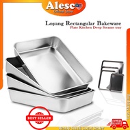 Alesco Stainless Steel Loyang Rectangular Bakeware Nonstick 26x20cm,(10x8in) to (13x16in)Plate Kitch