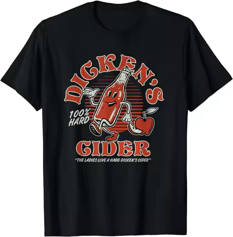 Funny Hard Cider Adult Humor Retro Vintage Mascot Joke T-Shirt