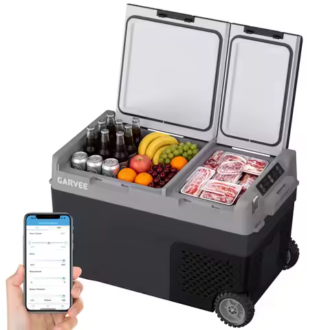 Dual Zone Car Refrigerator 40QT 38L Portable Freezer Compressor Electric Cooler Rapid Freezing Minus