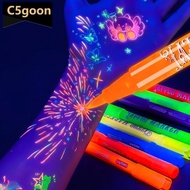 C5GOON UV Glow Temporary Tattoo Markers Fluorescent Body Paint Pens for Skin Washable Face Paint Set