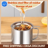 304 Stainless Steel Oil Container Household Oil Strainer Container with Strainer