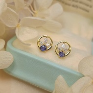 貴氣皇家藍|閃耀藍寶石|天然斯里蘭卡藍寶石純銀小豪鑲耳環