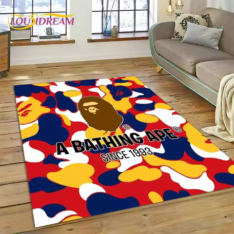3D Printing B-BAPE Fashion Carpet Rug for Bedroom Living Room Home Sofa Decoration,Children Game Lar