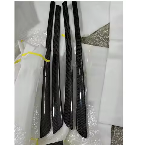 4pcs LHD Real Carbon Fiber Dashboard Door Sill Replacement For BMW 5 Series e60 515 518 2003-2010 de