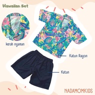 KEMEJA UNISEX BOYS' AND GIRLS' SHIRT ONESET HAWAIIAN RAYON BEACH CLOTHES FOR CHILDREN AGED 123456789