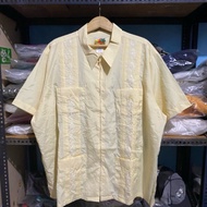 Haband Guayabera Zip Up S/S Shirt Yellow Size XX 74x72