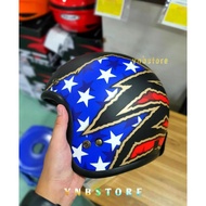 Zeus Retro ZS385C Matt Black BD1 Red Helmet | Zeus ZS-385C Original Motif