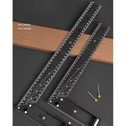 Multi Functional Right Angle Ruler 45°/90° Hole Angle Ruler Industrial Grade Thicken Positioning Mar