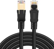 veetcom Cat8 Ethernet Cable 25FT, High Speed 26AWG Cat8 LAN Network Cable 40Gbps, 2000Mhz with Gold 