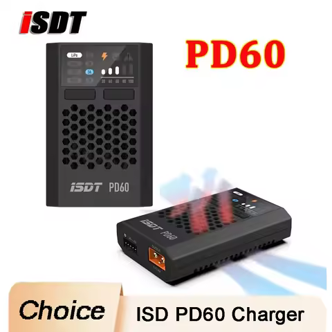 ISDT PD60 60W Lipo Battery Balance Charger Type-C Input For Lipo LiHV LiFe NIMH/Cd Battery For RC Ca