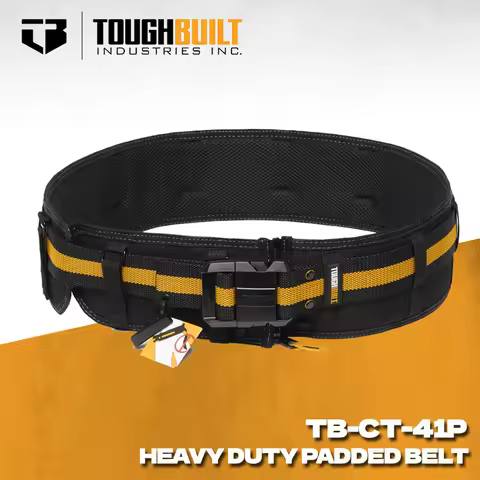 TOUGHBUILT TB-CT-41P Padded Belt Heavy Duty Buckle Back Support Wider and Thicker Work Belt Toughbui