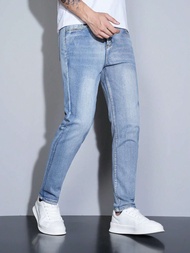 Manfinity Homme Herren Skinnyssig vielseitige Jeans mit Tasche