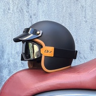 ORZ ใหม่ Retro ครึ่งเปิดหมวกกันน็อครถจักรยานยนต์ Retro Cruising 3/4 คู่หมวกกันน็อครถจักรยานยนต์หมวก