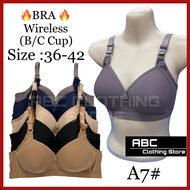 36-42 BRA PEREMPUAN/ WIRELESS GOOD QUALITY COTTON FULL CUP BRA / NON WIRED BRA/ BAJU DALAM 36-42 (B~