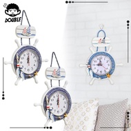 [ Mediterranean Wall Clock Silent Nautical Clock for Office Kitchen Bathroom