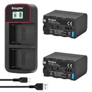 [KingMa] NP-F970 Replacement Batteries (two) and Dual LCD Display Charger for Sony Cameras - F970