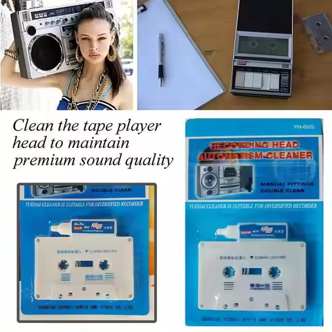 Tape Cleaner Tape Recorder Cleaning Tape Line Audio Head Tape Cassette Wet/Dry Tape Head Player Cass