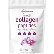 MicroIngredients Multi-Effect Collagen Peptide Powder, 8oz | Type I, Type I, Type II, Type II